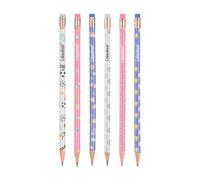 Colourbook - Set 6 Matite HB con Gomma, Design Abstract Colorato, Per Scuola, Ufficio e Tempo Libero, Per Scrittura e Disegno