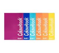 Colourbook Set 6 Quaderni A4 Multicolor Fluo Quadretti 5 mm, 100 Pagine Ognuno, Carta 100 g/m², Rilegatura Spillata, Ideali Per Scuola Università E Ufficio