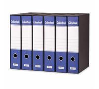 Colourbook Set 6 Registratori D8 Dorso 8 cm Blu Meccanismo Leva Acciaio Custodia Cartone Alta Densità Archivio Documenti A4 Ufficio Scuola Formato Maxi