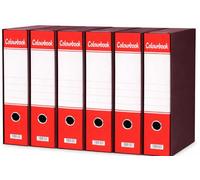 Colourbook Set 6 Registratori Rossi a Leva In Formato Protocollo Per Archiviazione Professionale Ufficio E Studio, Dorso 8 cm Con Custodia, Meccanismo Leva Metallo Resistente, Alta Capacita
