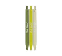 Colourbook Shade - Set 3 Penne a Sfera, Punta 1 mm, Inchiostro Nero (Salvia)