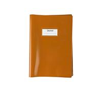 Colourbook Shiny Copertina per Quaderni A4 - Foderina Proteggi Quaderno Colorata con Alette Salva Angoli ed Etichetta Nome (Arancione)