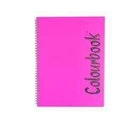 Colourbook Spiralato Fluo - Quaderno Formato A4 Con Fori e Microperforazione, 160 pagine, 70 g/m², Quadretti 1° elementare Rosa fluo