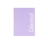 Colourbook Spiralato Pastel - Quaderno Formato A4 Con Fori e Microperforazione, 160 pagine, 70 g/m², Quadretti 5 millimetri lilla