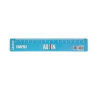 Colourbook SSC Napoli - Righello 16cm, Millimetrata Indelebile, Plastica Resistente, Design Azzurro
