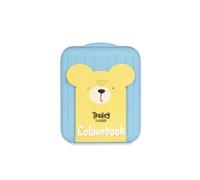 Colourbook Temperamatite Trolley, 1 Temperino 2 Fori Con Serbatoio, Doppia Lama Per Matite Standard E Jumbo, Design Orsetto Kawaii, Accessorio Astuccio Scuola Bambini (Azzurro)