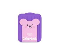 Colourbook Temperamatite Trolley, 1 Temperino 2 Fori Con Serbatoio, Doppia Lama Per Matite Standard E Jumbo, Design Orsetto Kawaii, Accessorio Astuccio Scuola Bambini (Viola)