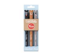 Colourbook Trudi - Set 3 Penne Gel Cancellabili Ricaricabili, Gomma a semisfera, Diametro Punta 0,7 mm