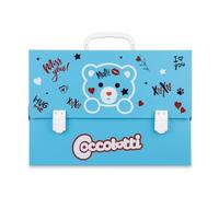 Colourbook Valigetta Portadisegni Polionda Coccolotti Per Scuola Disegno Tecnico Artistico Love Azzurro, Dorso 8 cm Capiente Per Album Fogli Regoli Compassi, Chiusura Doppia Clip Manico