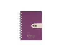 Colourbook Virgola - Agenda Giornaliera 2024, Chiusura Con Clip, Viola/Beige