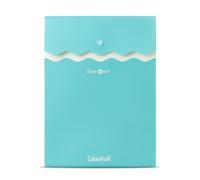Colourbook Wave Folder - Busta Portadocumenti con Bottone e Soffietto, Formato A4, Plastica Resistente, Design a Onde Antiscivolo (Vaniglia)