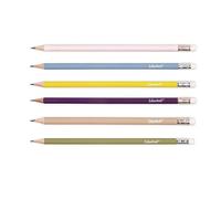 Colourbook Wild&Pastel - Set 6 Matite Con Gomma, Mina HB, Gommina In Tinta, Pretemperata, H 18,5cm, Ø 0,7cm