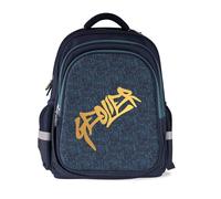 Colourbook - Zaino Scuola Geolier, Schienale Imbottito, Spallacci Regolabili, Dimensioni 30x40x22, 26L, Cuffie in Omaggio (Graffiti)