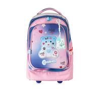 Colourbook Zaino Trolley Scuola Azzurro Coccolotti 33 Litri 3 Scomparti Con Manico Telescopico Alluminio Ruote Antiurto Spallacci Scomparsa Resistente
