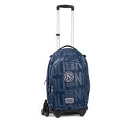 Colourbook Zaino Trolley Scuola Napoli Ufficiale 4 in 1 Con Pallone (Blu)
