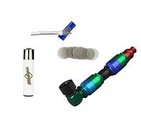 Coloured, fischietto in metallo, 10 cm, set da 4 pezzi, fischietto per tabacco, fischietto a vite, fischietto da viaggio, piccolo elegante