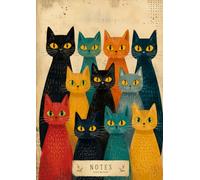 Colourful Cat A4 Lined Notebook - 120 Pages | Folk Art Cat Journal, Cute Cat Lover Notes Notebook, Modern Aesthetic Stationery