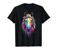 Colourful Cool Horse Head in Vivid Shades Artistic Designed Maglietta