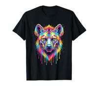 Colourful Cool Hyena Head in Vivid Shades Artistic Designed Maglietta