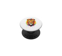 Colourful Cool Lion Head in Vivid Shades Artistic Designed PopSockets PopGrip Adesivo