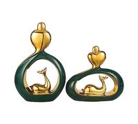 Colourful French Deco, Dog Deco Statue for Key Storage, Candy Jewellery, Earrings, Deco Key Bowl, with Tray,D Green