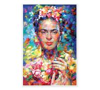 Colourful Frida Kahlo Poster di Leon Devenice 70 x 100 cm Blu Quadri Decorazione per pareti