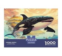 Colourful Killer Whale Puzzle Intrattenimento Creativo 1000 Pezzi Giochi Marine Life Puzzle Relax Sfide Divertenti Decorazione Perfetta Per Uomini E Donne 70x50cm/1000pcs