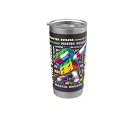 Colourful Master Builder Dabbing Blocks Bricks Builder Bicchiere termico in acciaio inox doppia parete