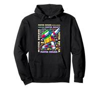 Colourful Master Builder Dabbing Blocks Bricks Builder Felpa con Cappuccio