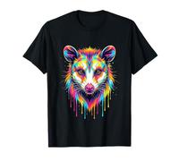 Colourful Opossum Head in Vivid Shades Artistic Designed Maglietta