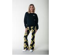 Colourful Rebel Big Flower Mesh Extra Flare Pants Bright Yellow Taglia: L | Pantaloni a zampa di elefante Outlet | Donna | Giallo