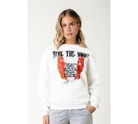 Colourful Rebel Bite The Dust Dropped Shoulder Sweater Off White Taglia: XS | Maglie a manica lunga Outlet | Donna | Bianco