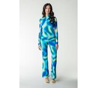 Colourful Rebel Blurred Extra Flare Mesh Pants Multicolor Taglia: S | Pantaloni a zampa di elefante Outlet | Donna