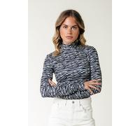Colourful Rebel Neyo Zebra Peached Turtleneck Top Black/white Taglia: S | Maglie a manica lunga Outlet | Donna | Arancia