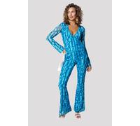 Colourful Rebel Tie Dye Mesh Extra Flare Pants Light Turquoise Taglia: L | Pantaloni a zampa di elefante Outlet | Donna | Ciano