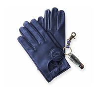 COLOURLINX Guanti da guida da uomo in vera pelle di agnello in vera pelle di agnello, stile vintage retrò, sfoderati, blu navy, L