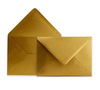 Colours-4-you - 150 buste per lettere, formato DIN C6, 11,4 x 16,2 cm, con chiusura a linguetta con punta da inumidire, colore: oro