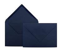 Colours-4-you - 50 buste per lettere, formato DIN C6, 11,4 x 16,2 cm, con chiusura a linguetta con chiusura a umido, colore: blu scuro
