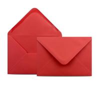 Colours-4-you - 50 buste per lettere, formato DIN C6, 11,4 x 16,2 cm, con chiusura a linguetta con punta da inumidire, colore: rosso