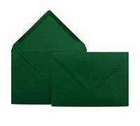 Colours-4-you - 50 buste per lettere, formato DIN C6, 11,4 x 16,2 cm, con chiusura a linguetta con punta da inumidire, colore: verde scuro