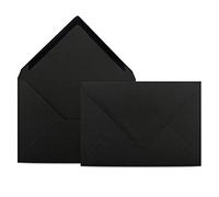 Colours-4-you - 50 buste per lettere, formato DIN C6, 11,4 x 16,2 cm, con chiusura a linguetta con punta da inumidire, colore: nero
