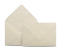 Colours-4-you - 50 buste per lettere, formato DIN C6, 11,4 x 16,2 cm, con lembo con chiusura a linguetta con punta da inumidire, colore: crema