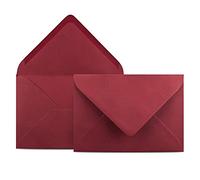 Colours-4-you - 75 buste per lettere, formato DIN C6, 11,4 x 16,2 cm, con chiusura a linguetta con chiusura a umido, 80 g/m², colore: rosso scuro