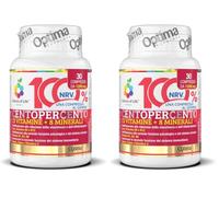 Colours of Life Centopercento - Integratore Multivitaminico e Multiminerale, con 13 Vitamine e 8 Minerali - per la Normale Funzione del Sistema Immunitario - Senza Glutine e Vegano, 30 Compresse