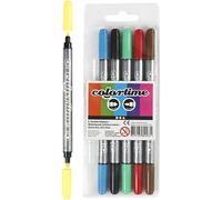 Colourtime Double Marker, 2,3+3,6 mm line, 6asstd