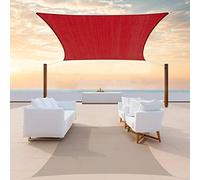 ColourTree 8' x 12' Red Rectangle Sun Shade Sail Canopy Awning Shelter Fabric Cloth Screen - UV Block UV Resistant Heavy Duty Commercial Grade - Outdoor Patio Carport - (We Make Custom Size)