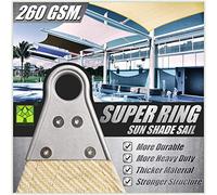 ColourTree Tenda parasole beige ad anello, struttura a baldacchino, super resistente, angoli rinforzati, bordi e tessuto permeabile da 260 g/m² (40,6 x 40,6 x 40,6 cm)