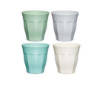 Colourworks Bicchieri di Plastica in Melamina, Set di 4 Bicchieri da Picnic, 280ml, Colore Classico