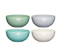 Colourworks Ciotole di plastica, ciotole per pasta infrangibili, leggere in melamina infrangibile, set di 4, colori classici