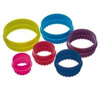 ColourWorks Set di 6 Stampini per Biscotti con Design Scanalato e Liscio